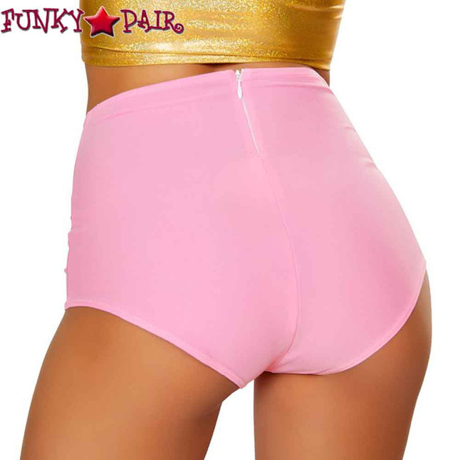 J. Valentine | FF612, Rave Solid High-Waist Short Color baby pink back view