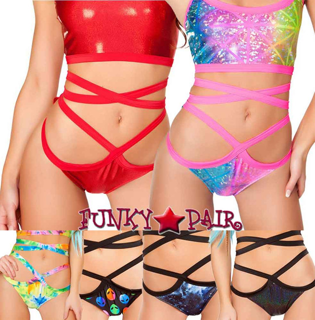 J. Valentine | FF665, Rave Wrap Shorts Color available: Alien, Tie Dye, Diamond Hologram, Black Twinkle, Red Twinkle, Blue Galaxy