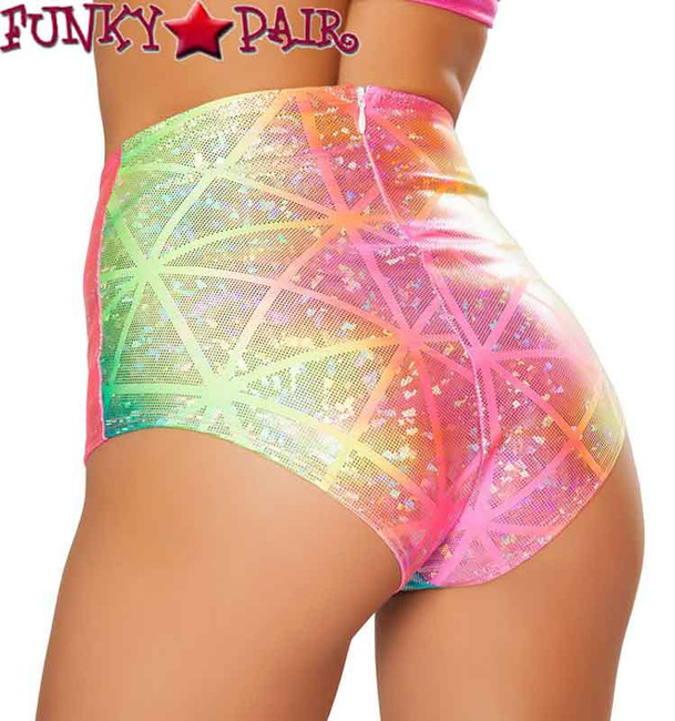 JV-FF610, Rave High Waisted Shorts On Sales $28.95 color Diamond Holo back view