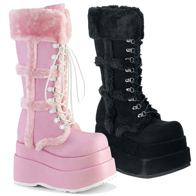 BEAR-202 Black Fury GoGo Rave Boots By Demonia