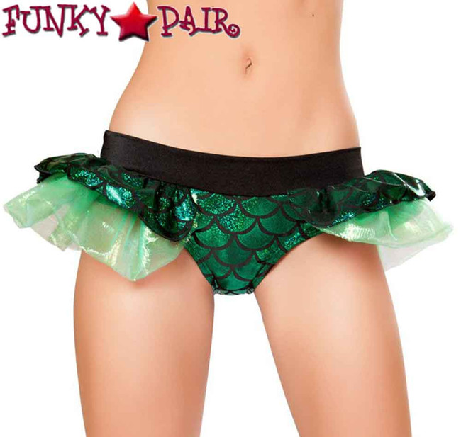 Rave Mermaid Shorts with attached Skirts | Roma SH3287 color Green Front View