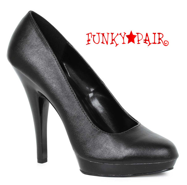 Black Faux leather 5" Wide Width Pumps Ellie Shoes | 521-Femme-W