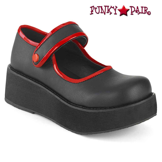 Sprite-01 Black/Red Goth Punk Lolita Maryjane Shoes