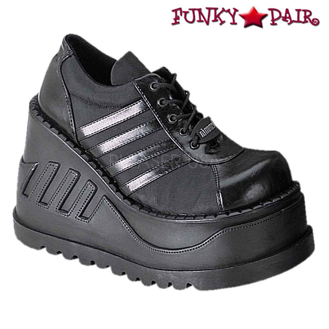 Black Platform Sneaker Shoes Made by Demonia Stomp-08