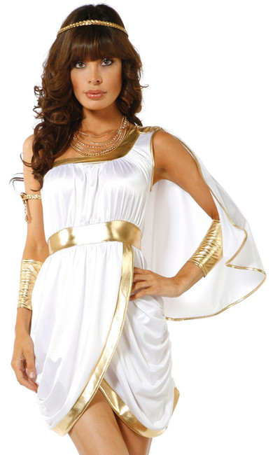 Sexy Goddess costume includes: Headband, Dress, Armband and Wristlets. (Necklace not included)