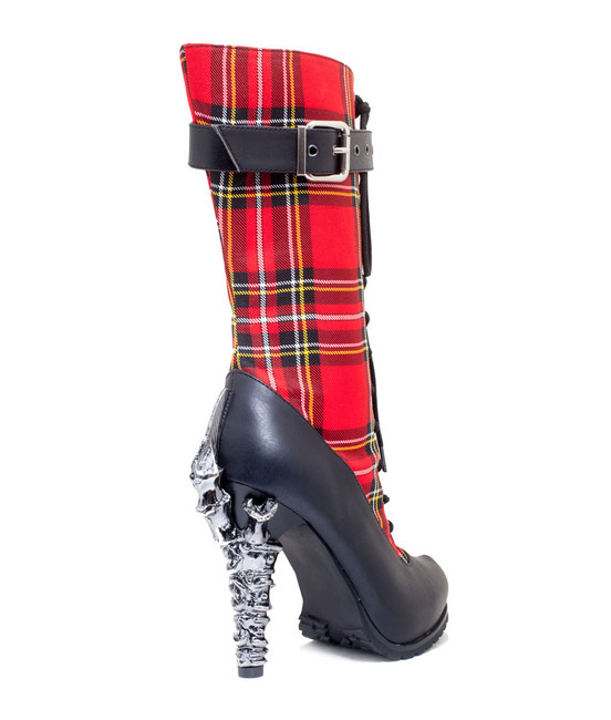 CORINNE, Steampunk plaid mid-calf boots