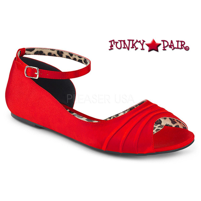 Pink Label | Anna-03 Womens Ballet Flat Large Size 9-16 Color Red