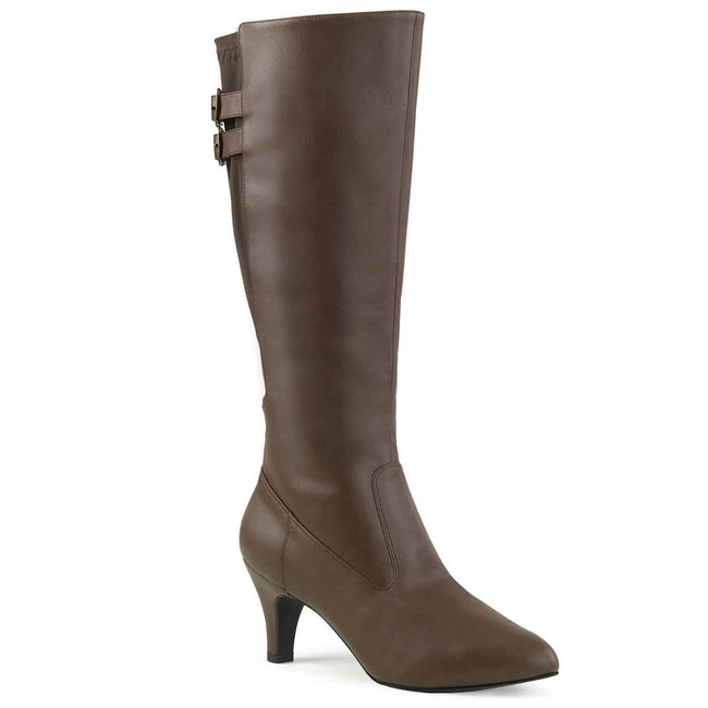 Divine-2018 Drag Brown Knee High Boots by Pink Label