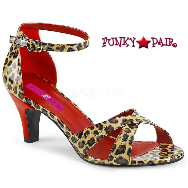 Pink Label | Divine-435, Ankle Strap Sandal Size 9-16 Color Leopard