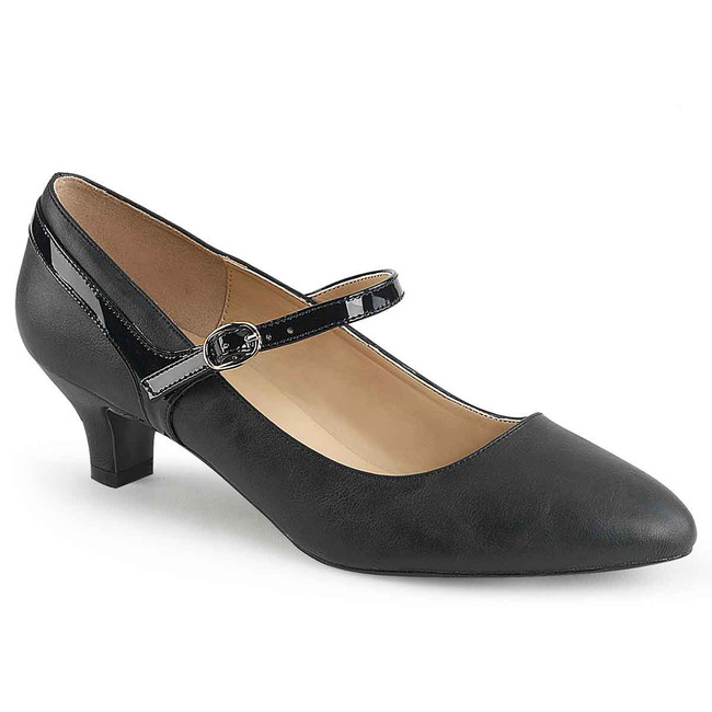 Fab-425, 2" Black Kitten Heel Maryjane Pump