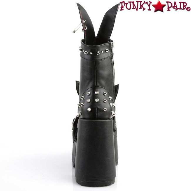 Women's Camel-202, Bunny Ear Design Boots by Demonia Back View
