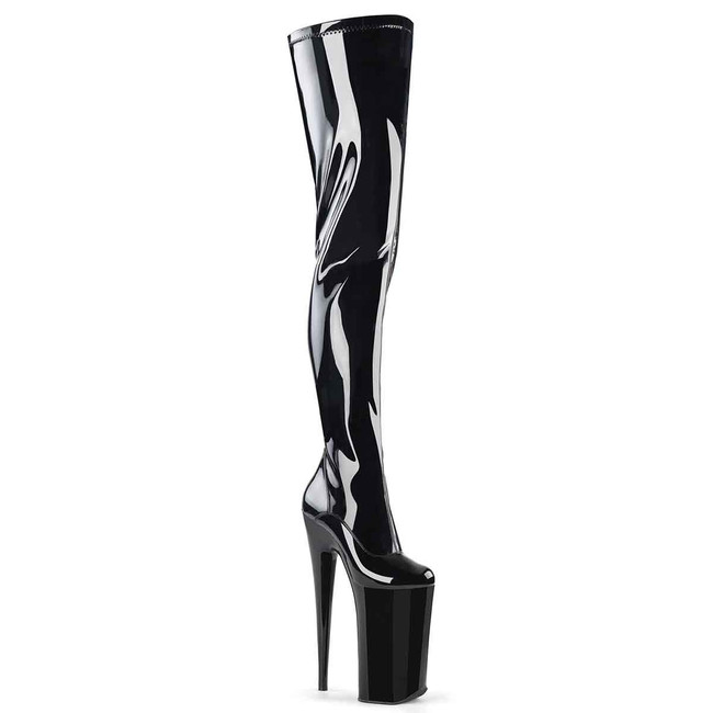 Beyond-4000, 10" Black Heel Thigh High Boots By Pleaser USA Beyond-4000, 10" Black Heel Thigh High Boots By Pleaser USA