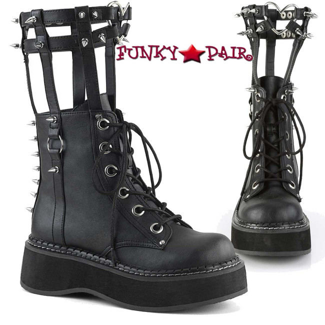 Demonia | Emily-357, Cage Style Goth Platform Boots