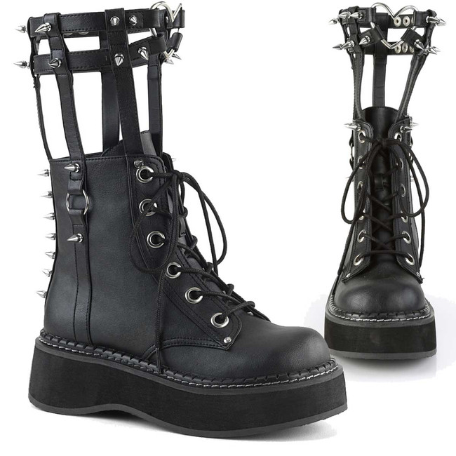 Emily-357, 2 Inch Ankle Boots with Cage Style Leg Brace Women's Demonia Boots