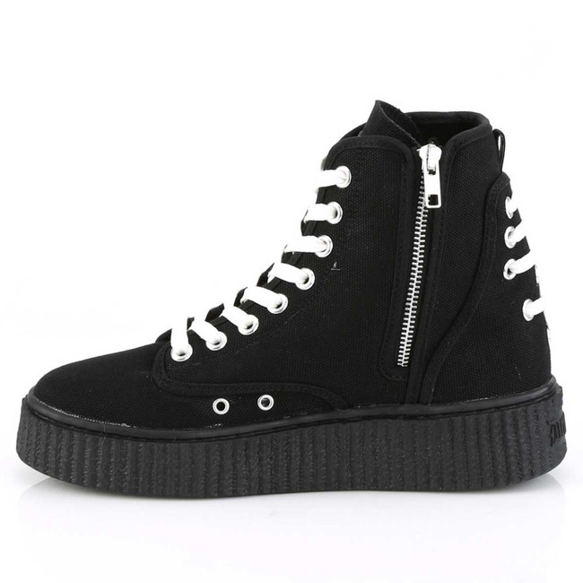 Creeper Sneeker-256 Zipper Side View by Demonia