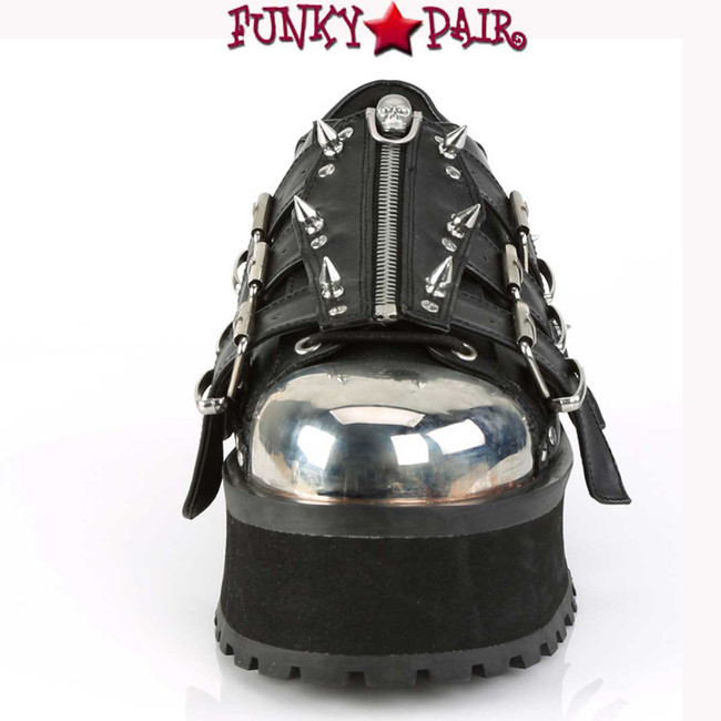 Demonia Men's Gravedigger-03, Platform Oxford with Spikes front view