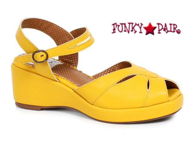 BP242-Niley, 2 Inch Peep Toe Wedge Sandal color yellow