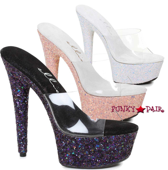 Ellie Shoes | 609-Serenity 6" Glitter Platform Shoes