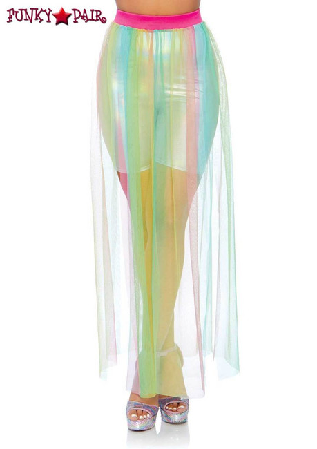 Leg Avenue | LA-86773 Multi color Sheer Slit Long Skirt