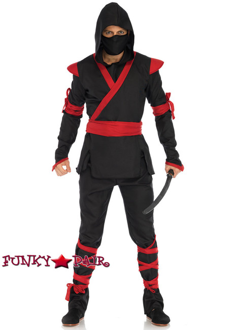 Leg Avenue LA-85653 Ninja Men Costume Black/Red Full View