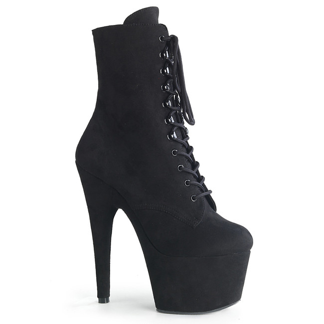 Adore-1020FS, Black Suede Ankle Boots | Pleaser