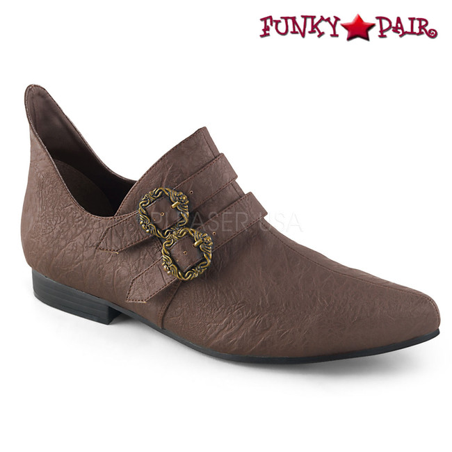 Men's Renaissance Shoes | Funtasma Aldix-20 color Brown faux leather