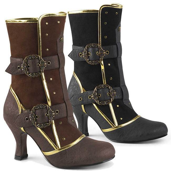 Matey-205, Cosplay Ankle Boots with Octopus Buckle Straps | Funtasma
