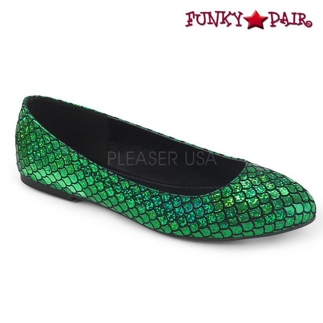 Funtasma | Mermaid-21 , Green Mermaid Fish Scale Ballet Flats