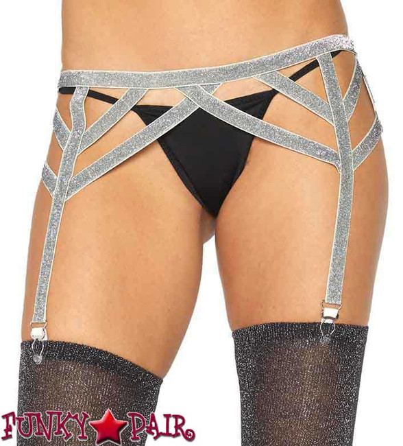 Leg Avenue | LA8887, Shimmer Garterbelt color Silver