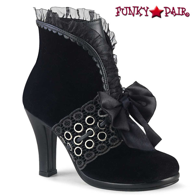 Women Demonia Boots | GLAM-110, Ankle Boots with Lace and Grommets