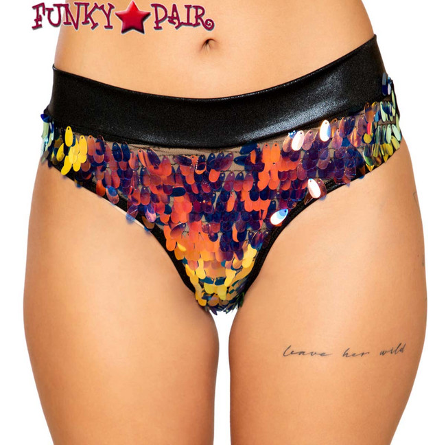 Roma R-3708, Black TEAR DROP SEQUIN RAVE SHORTS