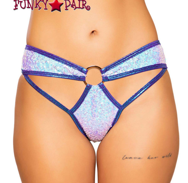 Roma | R-3716, CUTOUT FRONT SEQUIN SHORTS color pink/blue