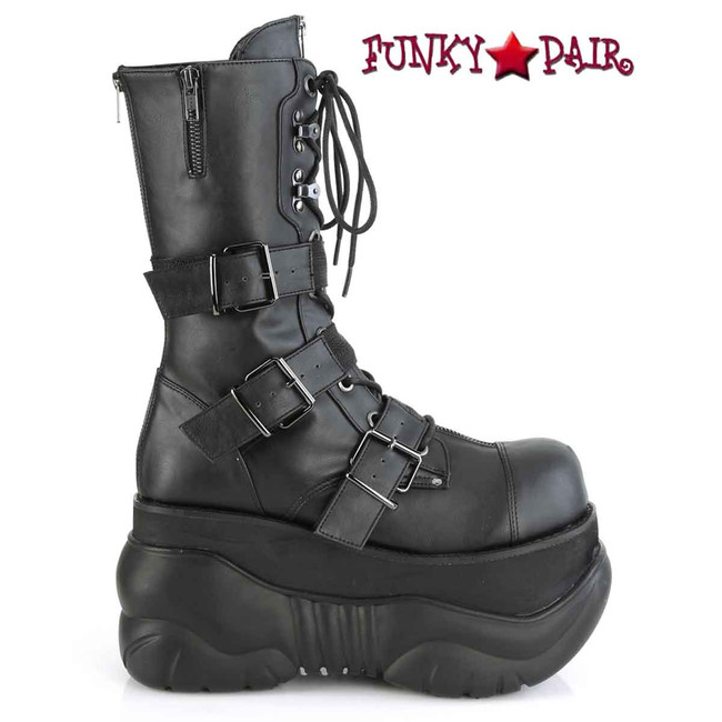 Demonia | Boxer-230, Men's Gothic Platform Mid-Calf with Buckles Strap