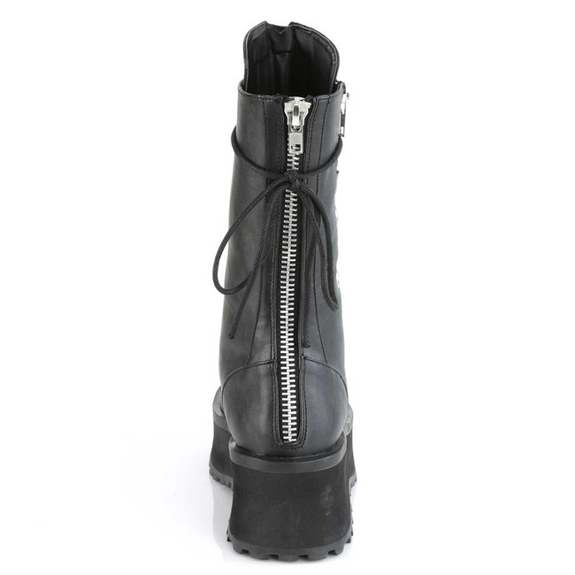 Gravedigger-14, Men's Mid-Calf Boots with Metal Toe Plate by Demonia Back Zipper View