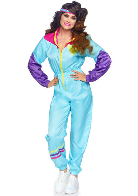 LA-86813, Women's Awesome 80s Track Suit Costume by Leg Avenue Front View