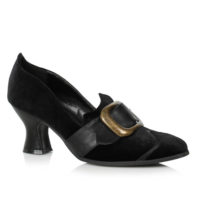 Black Velvet Witch Shoes with Buckle by Ellie Shoes 1031,  253-Solstice