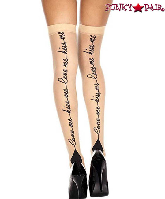 Music Legs | ML-4260, Love Me, Kiss Me Print Stockings