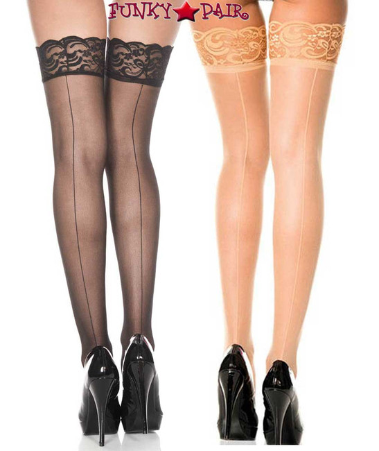 Music Legs | Backseam Fishnet Stockings, ML-4150