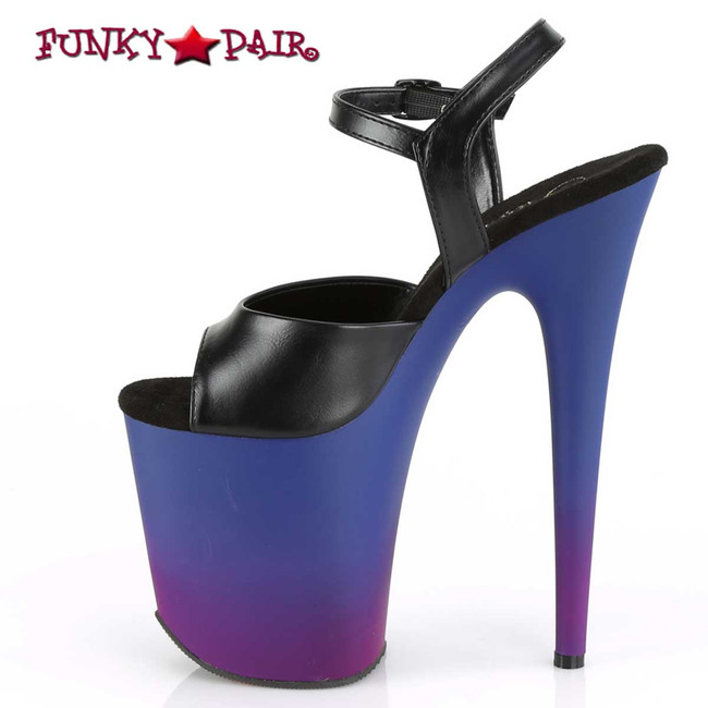 Flamingo-809BP, 8 Inch Platform with Ombre Effect by Pleaser Shoes inner side view