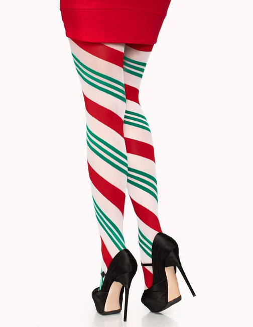 Christmas Holiday Striped Tights Leg Avenue LA7955