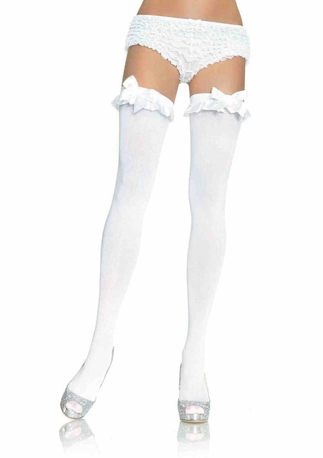LA-6010, White Opaque Stockings trim and Bow