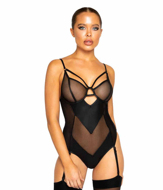 Roma R-LI324 Women's Netted Matte Bodysuit