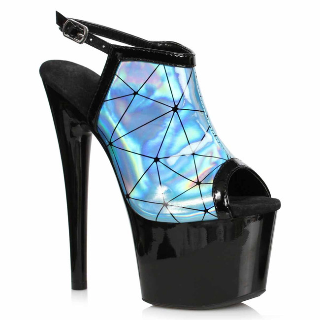 Ellie Shoes | 709-ZION, Blue Holographic Sandal