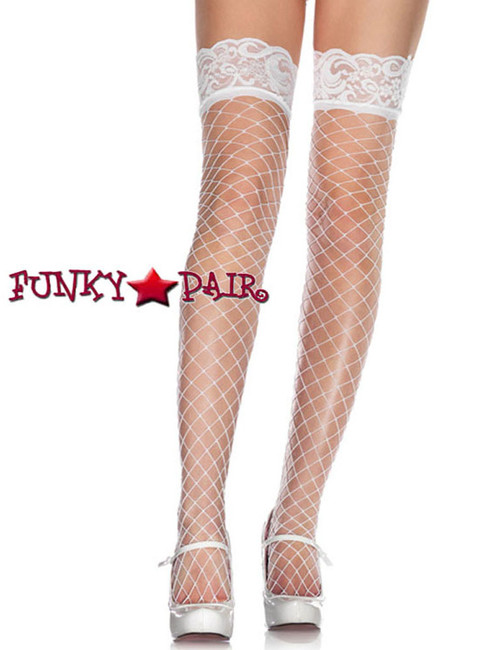 Fashion Stockings Fence Net Lace Top | Leg Avenue (9037) Color White