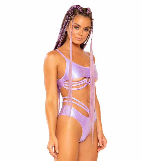 J Valentine | JV-FF340, Strings and Rings Top color Lavender Python