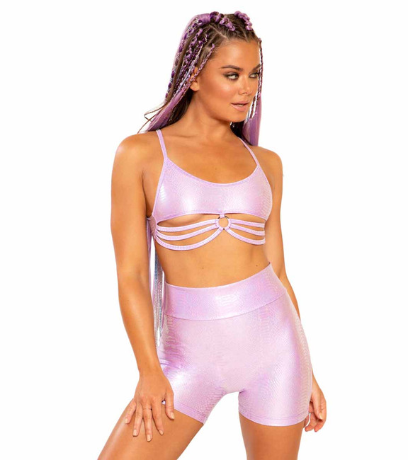 Raver Biker Short color Lavender Python J. Valentine | JV-FF345