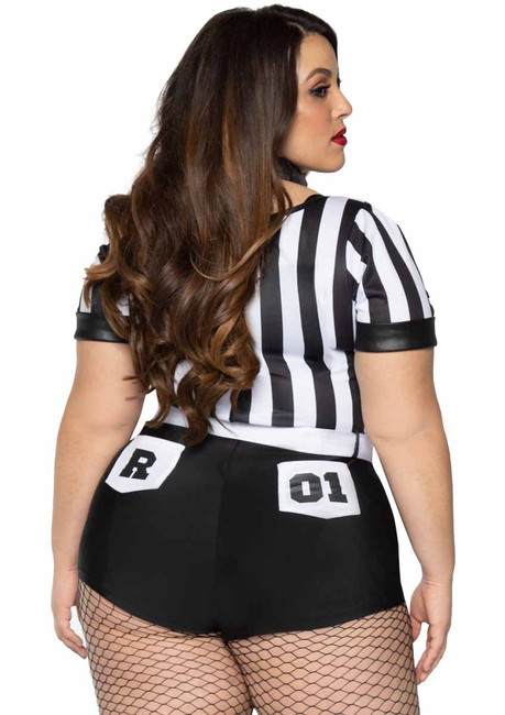 LA-85436X, Plus Size Referee Costume back view by Leg Avenue