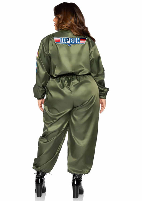 Leg Avenue | TG86931X, Plus Size Parachute Flight Suit back view