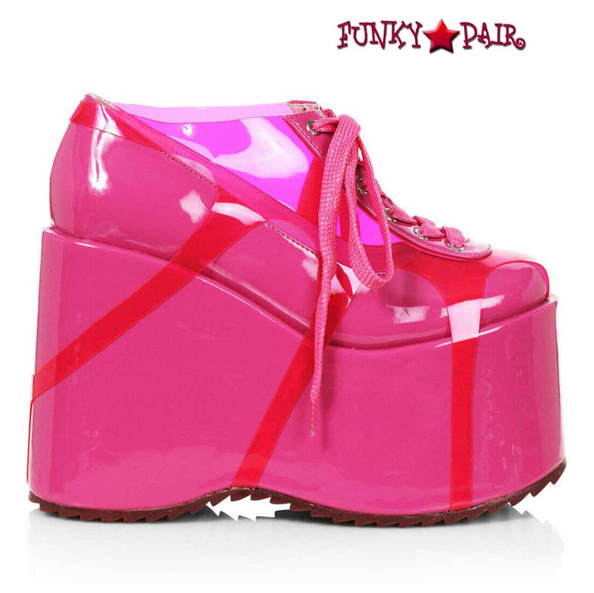 500-SUNNY, Pink Chunky Platform Shoes By Ellie Shoes