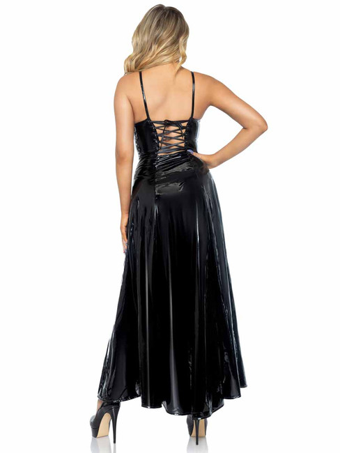 Vinyl Ball Gown Back View Leg Avenue LA87075,